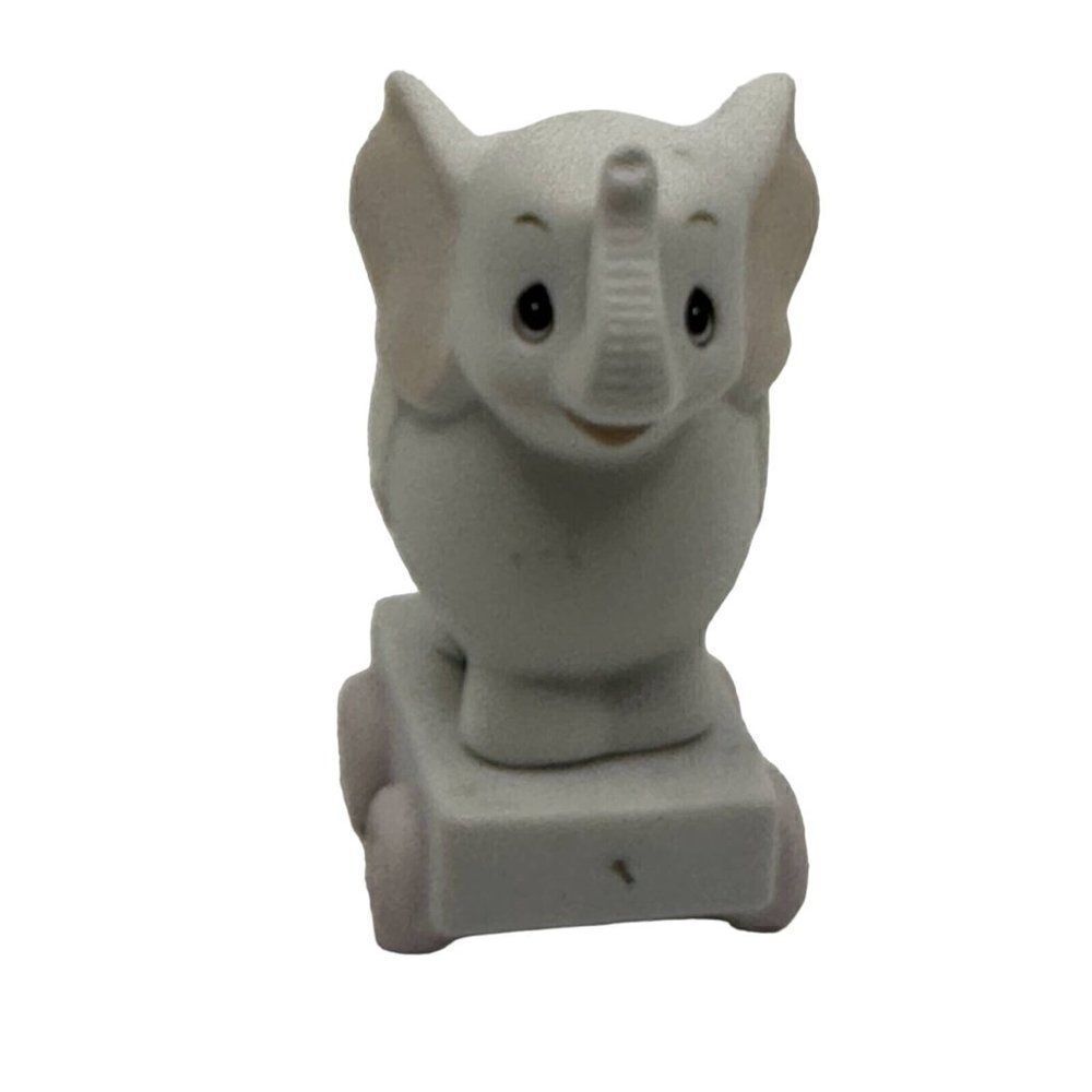 Precious Moments Birthday Train Elephant 4 Gray Porcelain Figurine 15970 Good